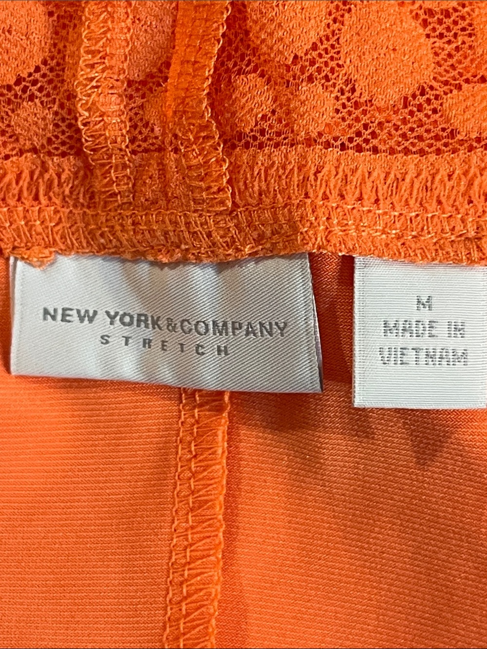 New York & Company Neon Coral Lace Yoke Sleeveless Camisole - Picture 4 of 4